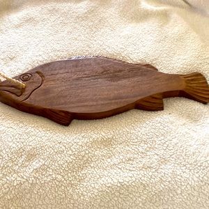 Hanging wooden fish Hand carved.